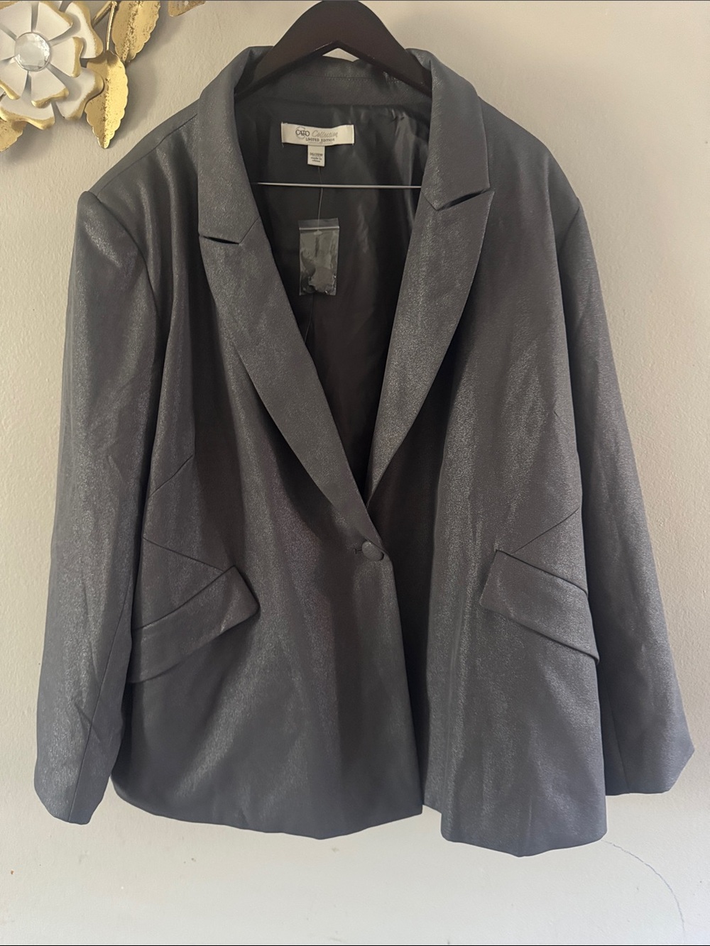 Cato Shimmery Black Single-Button Blazer